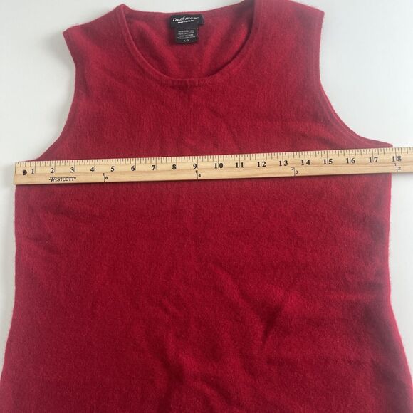 Lord Taylor Sweater Women L/G Red Cashmere Vest Minimalist old money - Picture 5 of 8